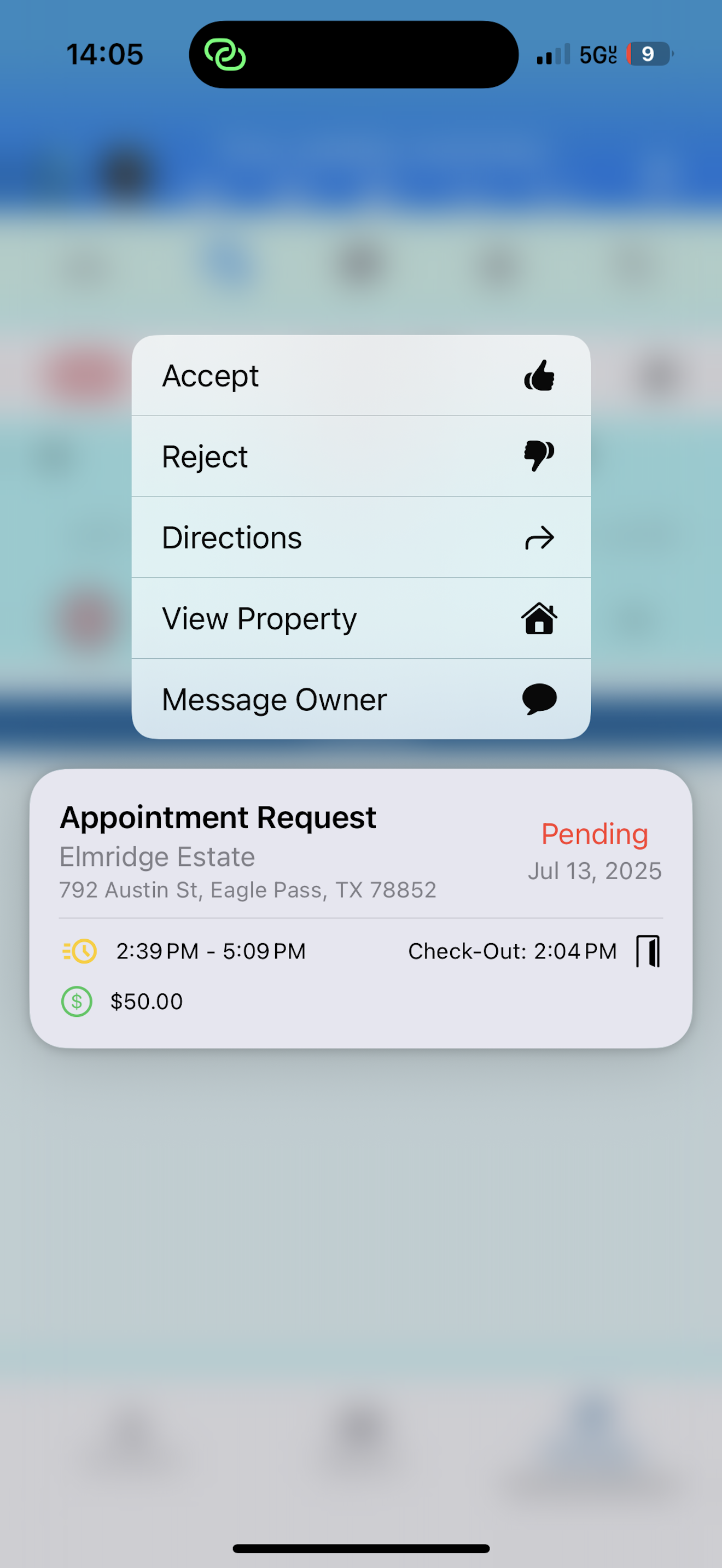 Appointment Menu